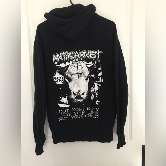 Anticarnist Organic Vegan Hoodie - Picture 1 of 7